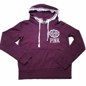 VS Pink 1/4 Zip Hood Detail Hoodie Size Medium